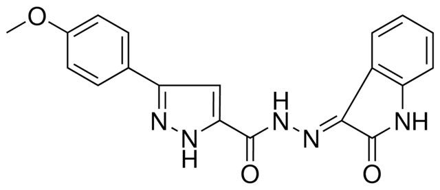 5(4-MEO-PH)2H-PYRAZOLE-3-CARBOXYLIC ACID (2-OXO-1,2-2H-INDOL-3-YLIDENE)HYDRAZIDE