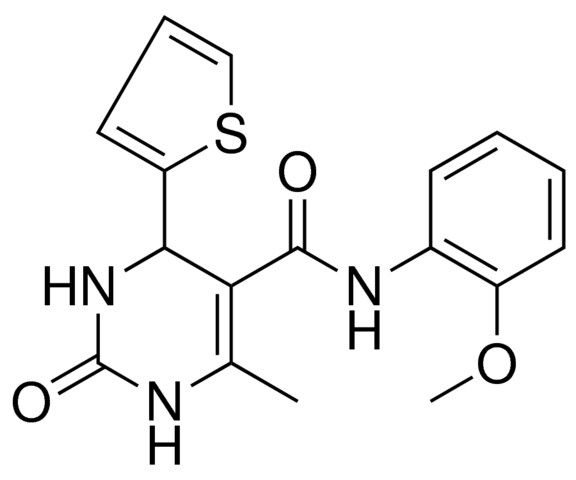 6-ME-2-OXO-4-THIOPHEN-2YL1,2,3,4-4H-PYRIMIDINE-5-CARBOXYLIC ACID (2-MEO-PH)AMIDE