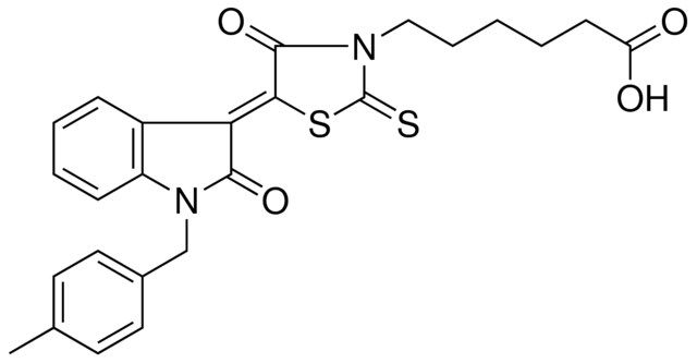 6-{(5Z)-5-[1-(4-METHYLBENZYL)-2-OXO-1,2-DIHYDRO-3H-INDOL-3-YLIDENE]-4-OXO-2-THIOXO-1,3-THIAZOLIDIN-3-YL}HEXANOIC ACID