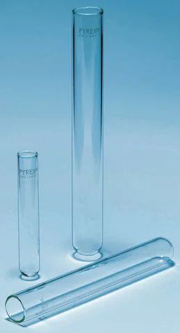 Pyrex<sup>®</sup> glass test tubes without rim, medium wall