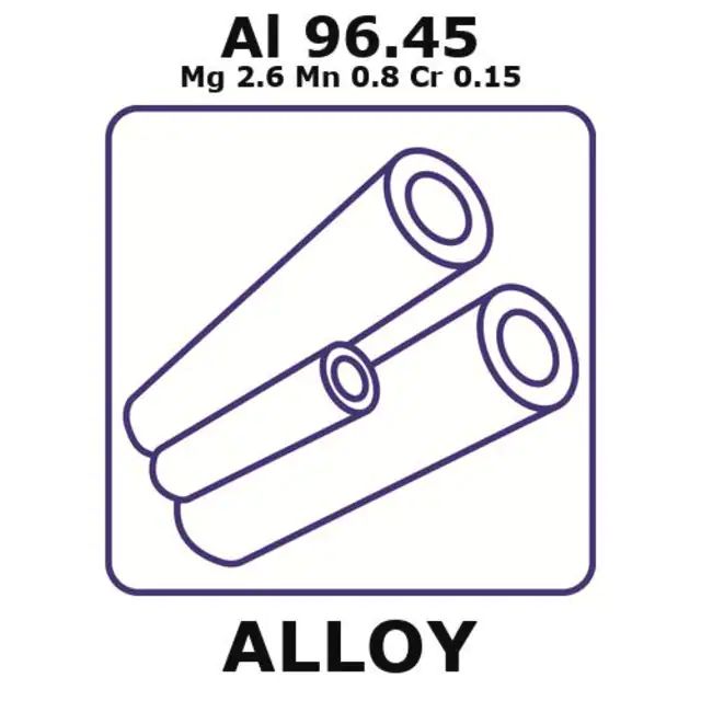 Aluminum-magnesium-manganese-chromium alloy, Al96.45Mg2.6Mn0.8Cr0.15