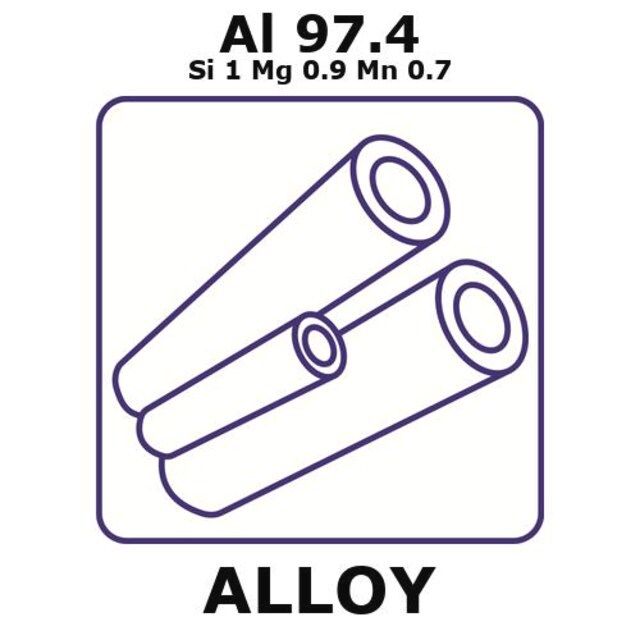 Aluminum alloy 6082, Al97.4Si1Mg0.9Mn0.7