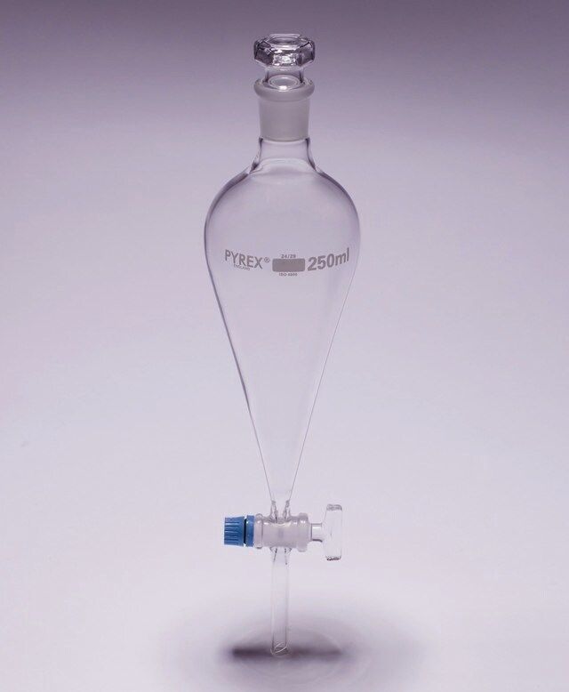 Pyrex<sup>®</sup> Separating funnel, conical, PTFE key