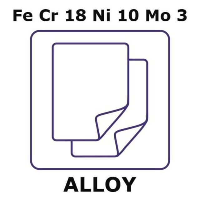 Stainless Steel-AISI 316 alloy, FeCr18Ni10Mo3