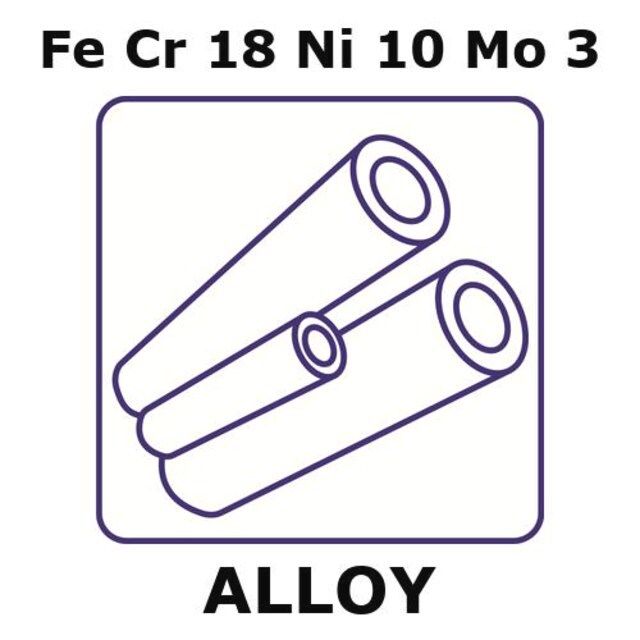 Stainless Steel-AISI 316 alloy, FeCr18Ni10Mo3