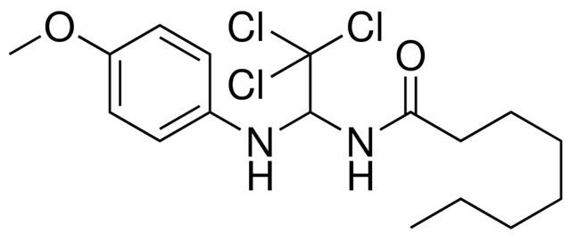 OCTANOIC ACID (2,2,2-TRICHLORO-1-(4-METHOXY-PHENYLAMINO)-ETHYL)-AMIDE