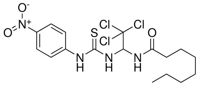 OCTANOIC ACID (2,2,2-TRICHLORO-1-(3-(4-NITRO-PHENYL)-THIOUREIDO)-ETHYL)-AMIDE