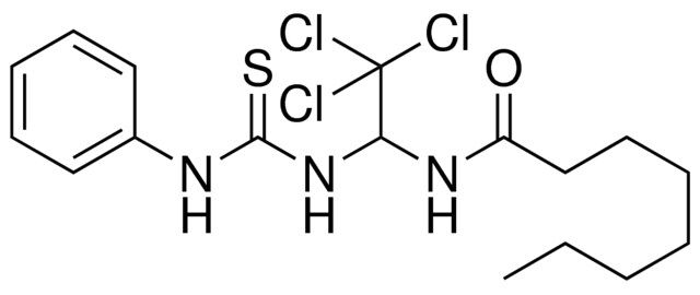 OCTANOIC ACID (2,2,2-TRICHLORO-1-(3-PHENYL-THIOUREIDO)-ETHYL)-AMIDE