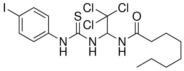 OCTANOIC ACID (2,2,2-TRICHLORO-1-(3-(4-IODO-PHENYL)-THIOUREIDO)-ETHYL)-AMIDE