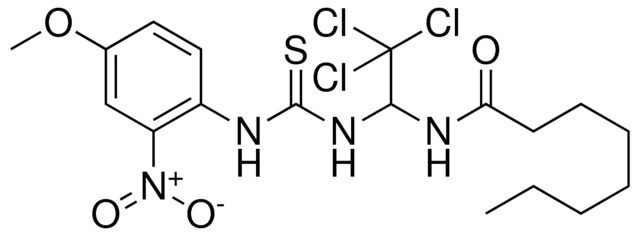 OCTANOIC ACID (2,2,2-TRICHLORO-1-(3-(4-MEO-2-NITRO-PH)-THIOUREIDO)-ETHYL)-AMIDE