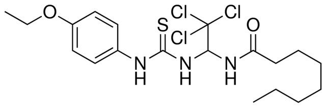 OCTANOIC ACID (2,2,2-TRICHLORO-1-(3-(4-ETHOXY-PHENYL)-THIOUREIDO)-ETHYL)-AMIDE