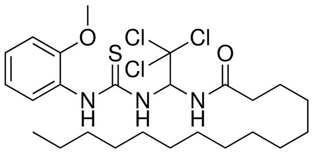 PENTADECANOIC ACID (2,2,2-TRICHLORO-1-(3-(2-MEO-PHENYL)-THIOUREIDO)-ETHYL)-AMIDE