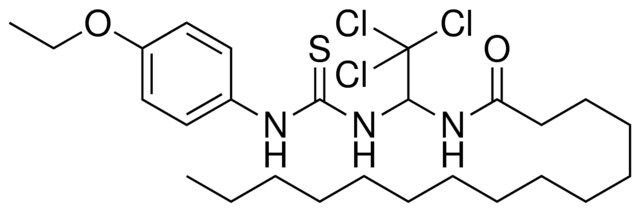 PENTADECANOIC ACID (2,2,2-TRICHLORO-1-(3-(4-ETHOXY-PH)-THIOUREIDO)-ETHYL)-AMIDE