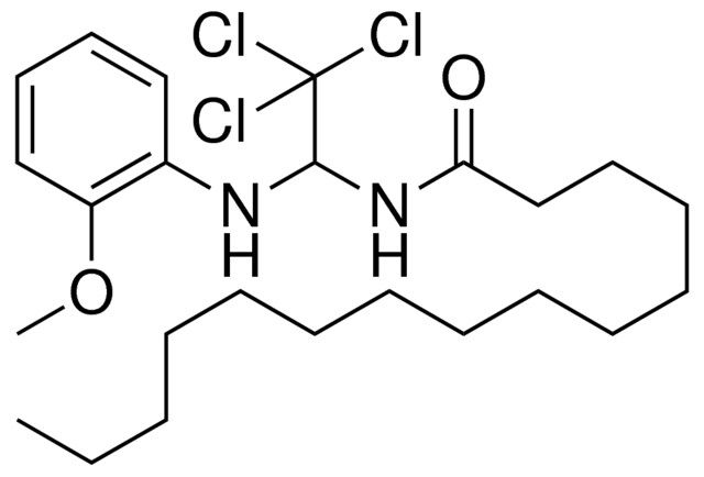 PENTADECANOIC ACID (2,2,2-TRICHLORO-1-(2-METHOXY-PHENYLAMINO)-ETHYL)-AMIDE