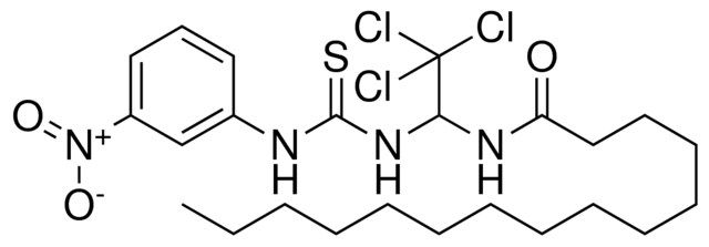 PENTADECANOIC ACID (2,2,2-TRICHLORO-1-(3-(3-NITRO-PH)-THIOUREIDO)-ETHYL)-AMIDE