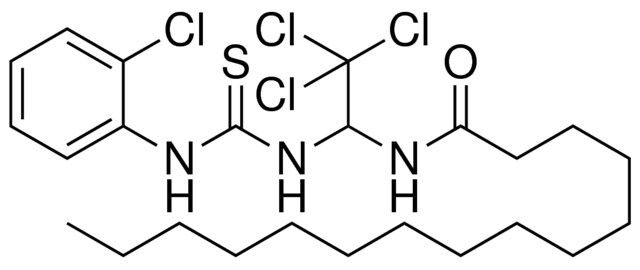 PENTADECANOIC ACID (2,2,2-TRICHLORO-1-(3-(2-CL-PHENYL)-THIOUREIDO)-ETHYL)-AMIDE