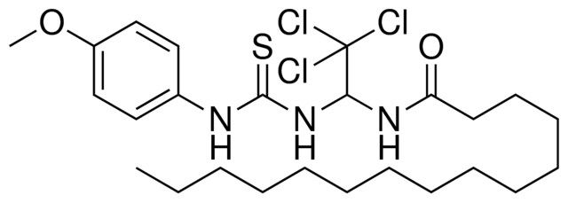 PENTADECANOIC ACID (2,2,2-TRICHLORO-1-(3-(4-MEO-PHENYL)-THIOUREIDO)-ETHYL)-AMIDE