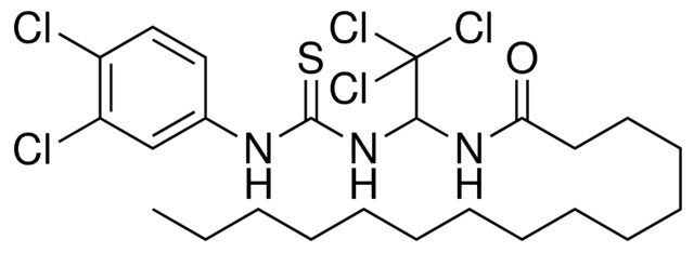 PENTADECANOIC ACID (2,2,2-TRICHLORO-1-(3-(3,4-DICHLORO-PH)-THIOUREIDO)-ET)-AMIDE