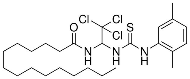 PENTADECANOIC ACID (2,2,2-TRICHLORO-1-(3-(2,5-DIMETHYL-PH)-THIOUREIDO)-ET)-AMIDE