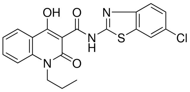 N(6-CL-1,3-BENZOTHIAZOL-2-YL)-4-HO-2-OXO-1-PR-1,2-DIHYDRO-3-QUINOLINECARBOXAMIDE