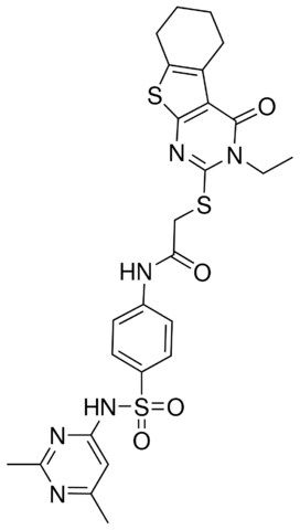 N-(4-{[(2,6-DIMETHYL-4-PYRIMIDINYL)AMINO]SULFONYL}PHENYL)-2-[(3-ETHYL-4-OXO-3,4,5,6,7,8-HEXAHYDRO[1]BENZOTHIENO[2,3-D]PYRIMIDIN-2-YL)SULFANYL]ACETAMIDE