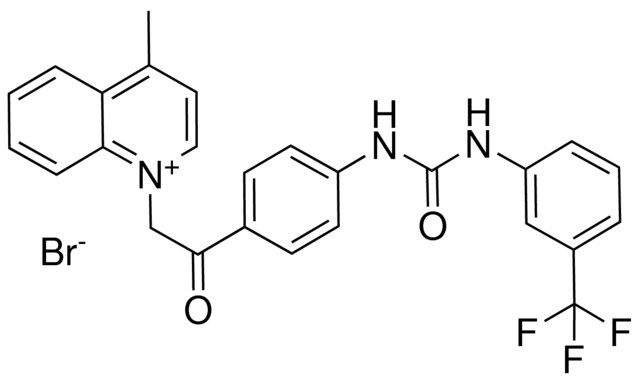 N-(4-((4-METHYL-1-QUINOLINIUMYL)ACETYL)PHENYL)-N'-(3-(TRIFLUOROMETHYL)PHENYL)UREA BROMIDE