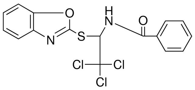 N-(1-(BENZOOXAZOL-2-YLSULFANYL)-2,2,2-TRICHLORO-ETHYL)-BENZAMIDE