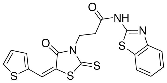 N-(1,3-BENZOTHIAZOL-2-YL)-3-[(5E)-4-OXO-5-(2-THIENYLMETHYLENE)-2-THIOXO-1,3-THIAZOLIDIN-3-YL]PROPANAMIDE