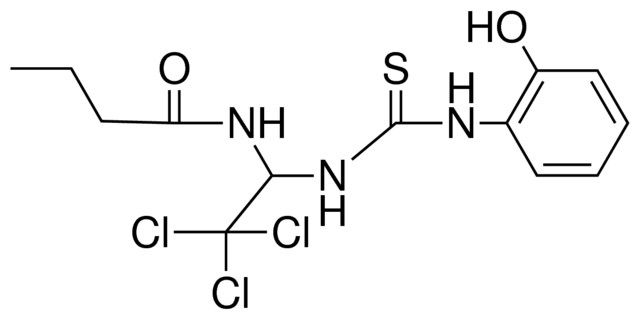 N-(2,2,2-TRICHLORO-1-(3-(2-HYDROXY-PHENYL)-THIOUREIDO)-ETHYL)-BUTYRAMIDE