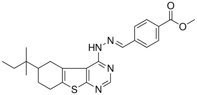 METHYL 4-{(E)-[(6-TERT-PENTYL-5,6,7,8-TETRAHYDRO[1]BENZOTHIENO[2,3-D]PYRIMIDIN-4-YL)HYDRAZONO]METHYL}BENZOATE