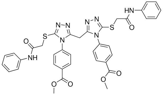 METHYL 4-[3-[(2-ANILINO-2-OXOETHYL)SULFANYL]-5-({5-[(2-ANILINO-2-OXOETHYL)SULFANYL]-4-[4-(METHOXYCARBONYL)PHENYL]-4H-1,2,4-TRIAZOL-3-YL}METHYL)-4H-1,2,4-TRIAZOL-4-YL]BENZOATE