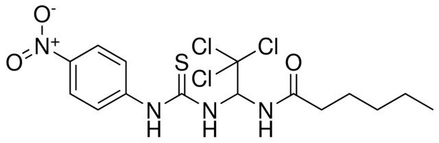 HEXANOIC ACID (2,2,2-TRICHLORO-1-(3-(4-NITRO-PHENYL)-THIOUREIDO)-ETHYL)-AMIDE