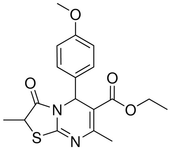 ETHYL 5-(4-METHOXYPHENYL)-2,7-DIMETHYL-3-OXO-2,3-DIHYDRO-5H-[1,3]THIAZOLO[3,2-A]PYRIMIDINE-6-CARBOXYLATE