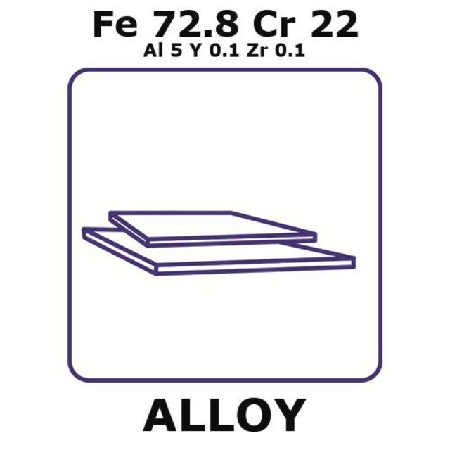 Fecralloy-Iron-Chromium, Fe72.8Cr22Al5Y0.1Zr0.1