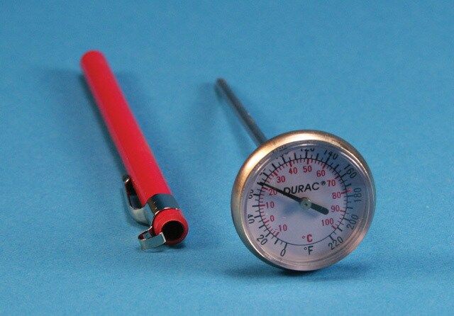 Dual scale pocket bi-metal thermometer