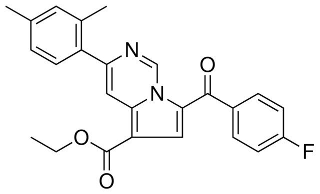 ET 3-(2,4-DIMETHYL-PH)-7-(4-FLUOROBENZOYL)PYRROLO(1,2-C)PYRIMIDINE-5-CARBOXYLATE