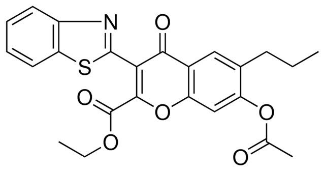 ET 7-(ACETYLOXY)-3-(1,3-BENZOTHIAZOL-2-YL)-4-OXO-6-PR-4H-CHROMENE-2-CARBOXYLATE