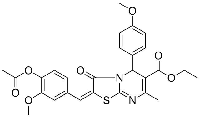 ETHYL (2E)-2-[4-(ACETYLOXY)-3-METHOXYBENZYLIDENE]-5-(4-METHOXYPHENYL)-7-METHYL-3-OXO-2,3-DIHYDRO-5H-[1,3]THIAZOLO[3,2-A]PYRIMIDINE-6-CARBOXYLATE