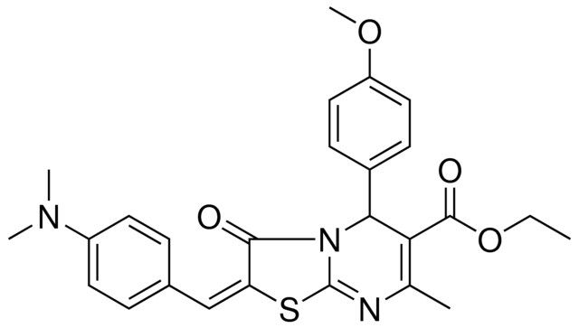 ETHYL (2E)-2-[4-(DIMETHYLAMINO)BENZYLIDENE]-5-(4-METHOXYPHENYL)-7-METHYL-3-OXO-2,3-DIHYDRO-5H-[1,3]THIAZOLO[3,2-A]PYRIMIDINE-6-CARBOXYLATE