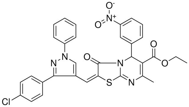 ETHYL (2E)-2-{[3-(4-CHLOROPHENYL)-1-PHENYL-1H-PYRAZOL-4-YL]METHYLENE}-7-METHYL-5-(3-NITROPHENYL)-3-OXO-2,3-DIHYDRO-5H-[1,3]THIAZOLO[3,2-A]PYRIMIDINE-6-CARBOXYLATE