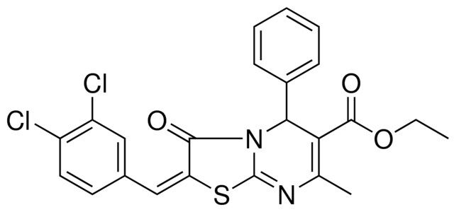 ETHYL (2E)-2-(3,4-DICHLOROBENZYLIDENE)-7-METHYL-3-OXO-5-PHENYL-2,3-DIHYDRO-5H-[1,3]THIAZOLO[3,2-A]PYRIMIDINE-6-CARBOXYLATE