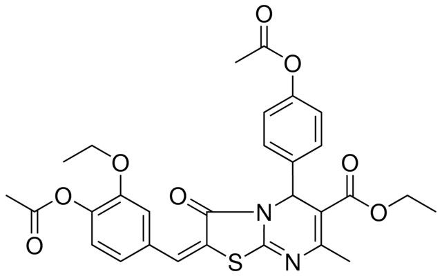 ETHYL (2E)-2-[4-(ACETYLOXY)-3-ETHOXYBENZYLIDENE]-5-[4-(ACETYLOXY)PHENYL]-7-METHYL-3-OXO-2,3-DIHYDRO-5H-[1,3]THIAZOLO[3,2-A]PYRIMIDINE-6-CARBOXYLATE