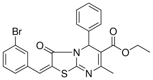 ETHYL (2E)-2-(3-BROMOBENZYLIDENE)-7-METHYL-3-OXO-5-PHENYL-2,3-DIHYDRO-5H-[1,3]THIAZOLO[3,2-A]PYRIMIDINE-6-CARBOXYLATE