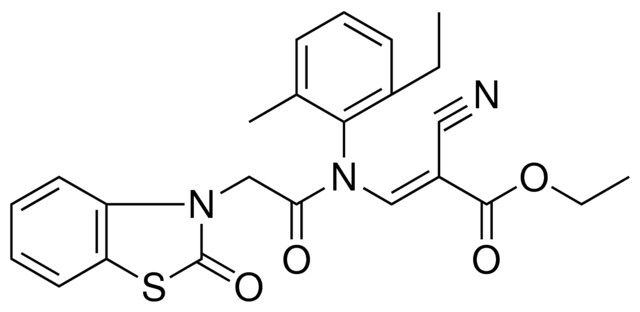 ETHYL (2E)-2-CYANO-3-{2-ETHYL-6-METHYL[(2-OXO-1,3-BENZOTHIAZOL-3(2H)-YL)ACETYL]ANILINO}-2-PROPENOATE