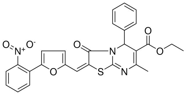 ETHYL (2E)-7-METHYL-2-{[5-(2-NITROPHENYL)-2-FURYL]METHYLENE}-3-OXO-5-PHENYL-2,3-DIHYDRO-5H-[1,3]THIAZOLO[3,2-A]PYRIMIDINE-6-CARBOXYLATE