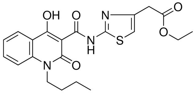 ETHYL (2-{[(1-BUTYL-4-HYDROXY-2-OXO-1,2-DIHYDRO-3-QUINOLINYL)CARBONYL]AMINO}-1,3-THIAZOL-4-YL)ACETATE