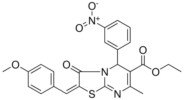 ETHYL (2E)-2-(4-METHOXYBENZYLIDENE)-7-METHYL-5-(3-NITROPHENYL)-3-OXO-2,3-DIHYDRO-5H-[1,3]THIAZOLO[3,2-A]PYRIMIDINE-6-CARBOXYLATE