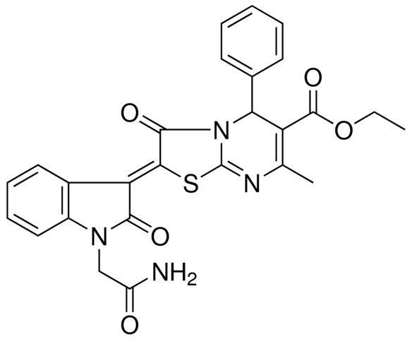 ETHYL (2Z)-2-[1-(2-AMINO-2-OXOETHYL)-2-OXO-1,2-DIHYDRO-3H-INDOL-3-YLIDENE]-7-METHYL-3-OXO-5-PHENYL-2,3-DIHYDRO-5H-[1,3]THIAZOLO[3,2-A]PYRIMIDINE-6-CARBOXYLATE