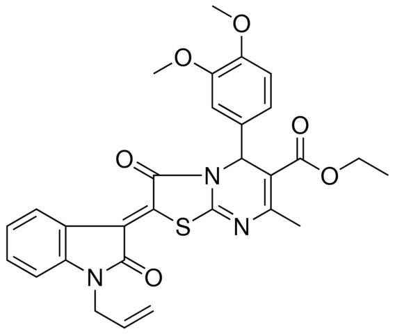 ETHYL (2Z)-2-(1-ALLYL-2-OXO-1,2-DIHYDRO-3H-INDOL-3-YLIDENE)-5-(3,4-DIMETHOXYPHENYL)-7-METHYL-3-OXO-2,3-DIHYDRO-5H-[1,3]THIAZOLO[3,2-A]PYRIMIDINE-6-CARBOXYLATE