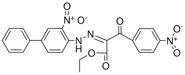 ETHYL (2Z)-2-[(3-NITRO[1,1'-BIPHENYL]-4-YL)HYDRAZONO]-3-(4-NITROPHENYL)-3-OXOPROPANOATE